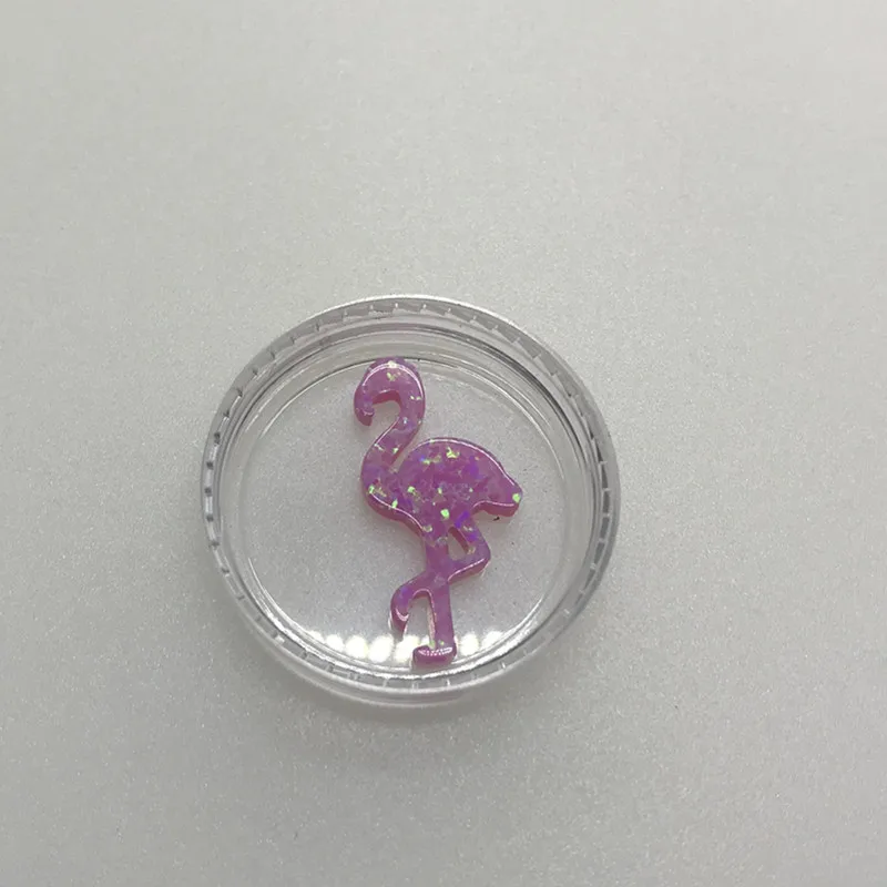Хилл-сан Лотос 30 шт./лот 12,2*23,9 мм розовый цвет синтетический опал в форме Фламинго кулон для ожерелья