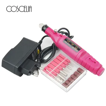 

COSCELIA 1set Power Professional Electric Manicure Machine Pen Pedicure Nail File Nail Tools 6 bits Drill Nail Drill Machine