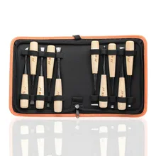 Для резьбы по дереву набор стамесок ручная кованая 10 шт. различные лезвия ручка из твердой древесины стали резак нож Инструменты