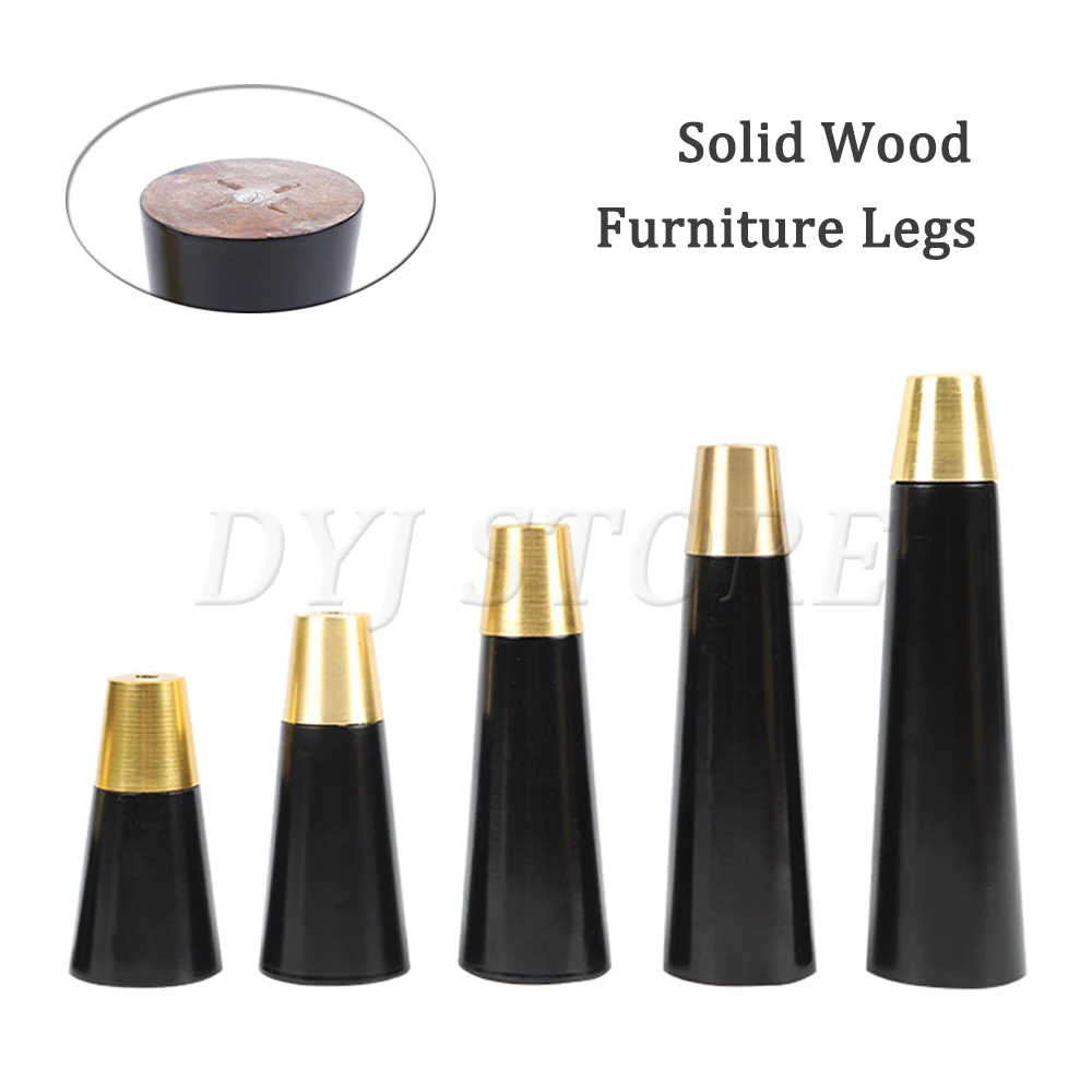 

2/4Pcs Multi-size Solid Wood Furniture Legs, Furniture Sofa Cabinet Feet Legs with Copper Sleeve, For Sofa Cabinet Coffee Table