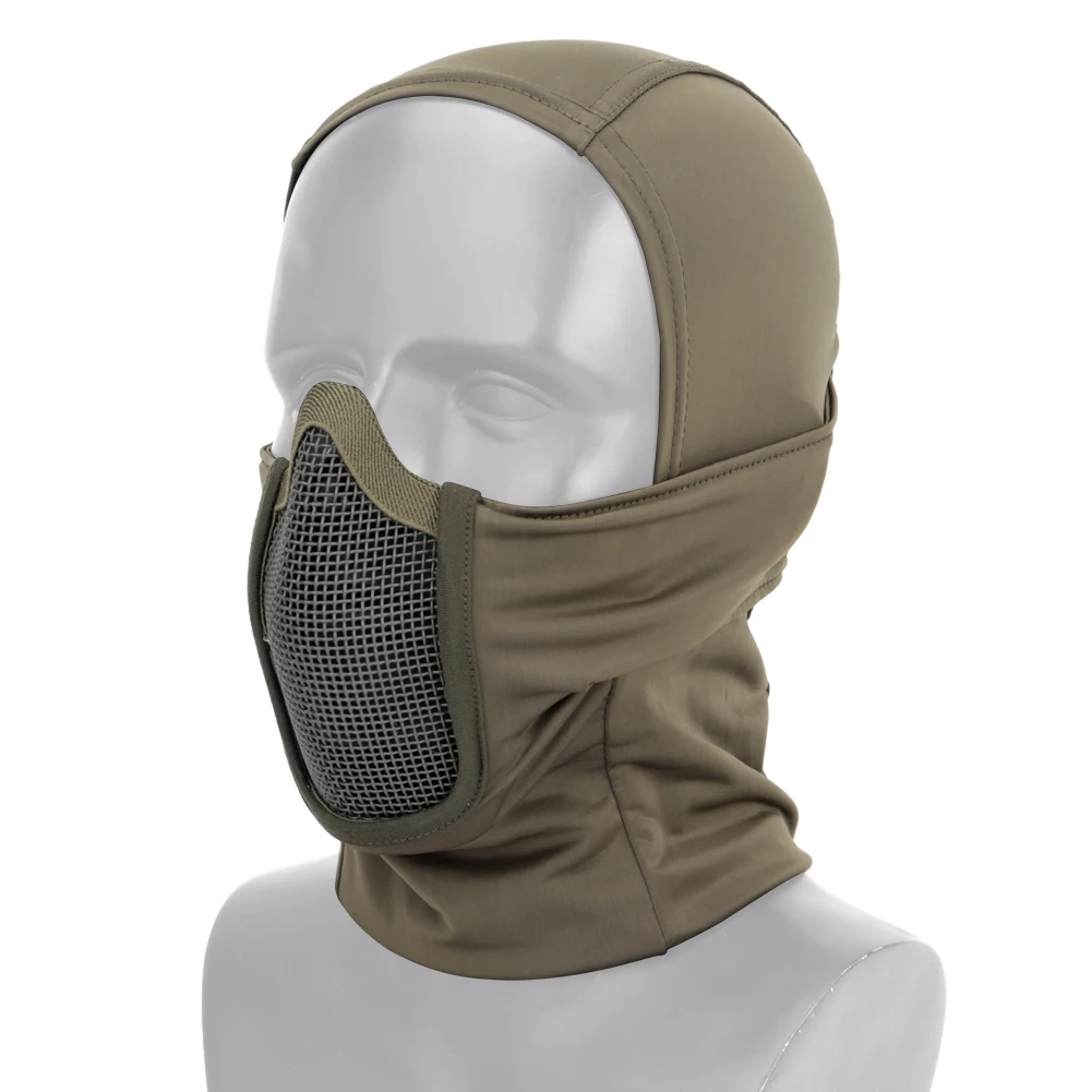 

2019 New Hunting Steel Mesh Mask Tactical Hood Balaclava Helmet Protective Breathable Paintabll Gel Blaster Airsoft Accessories