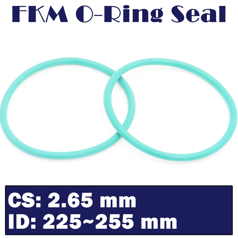 

CS2.65mm FKM Rubber Ring ID 225/230/235/236/240/245/250/255*2.65 mm 5PCS O-Ring Fluorine Gasket Oil seal Green ORing