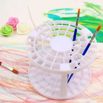 

49 Holes Makeup Storage Space-saving Plastic Round Desktop Stationery Pen Holder Office Dismountable Brush Organizer