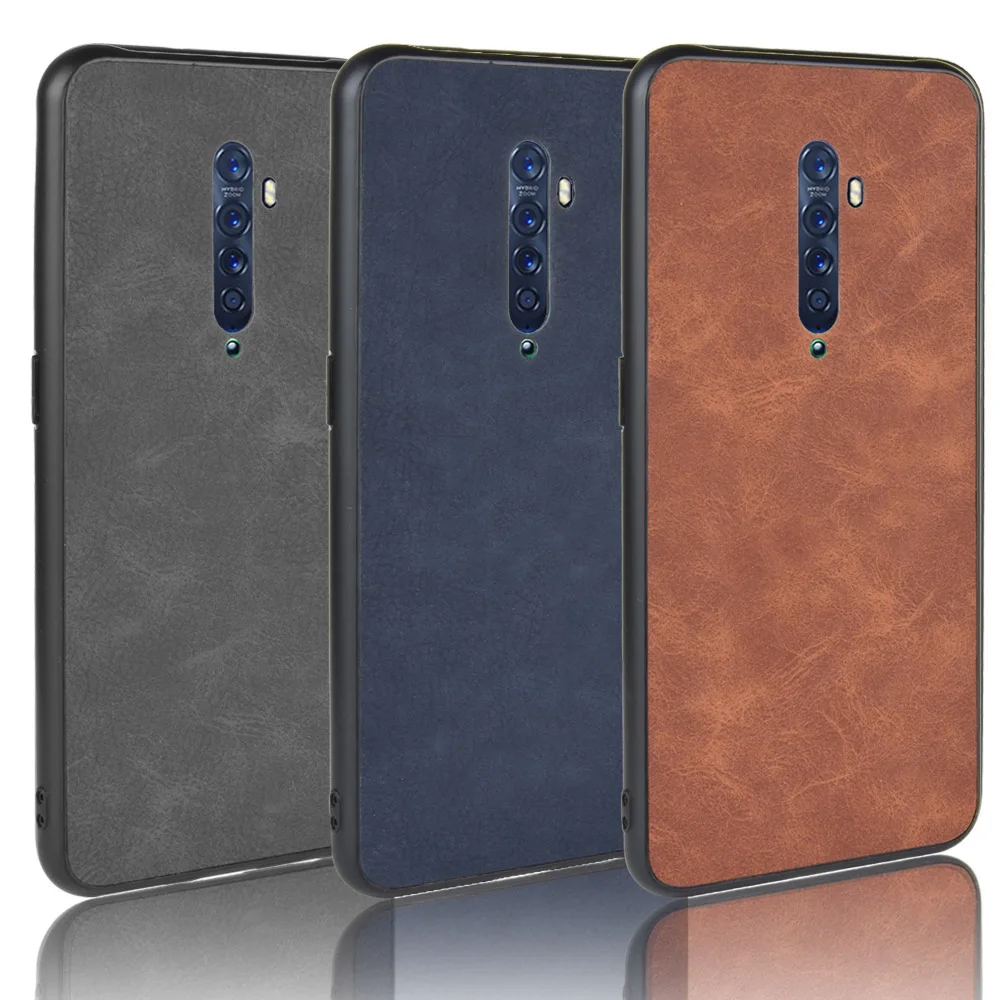 Для Oppo Reno 2 Чехол 2Z Мягкий край ТПУ овечья кожа из искусственной кожи PC жесткий