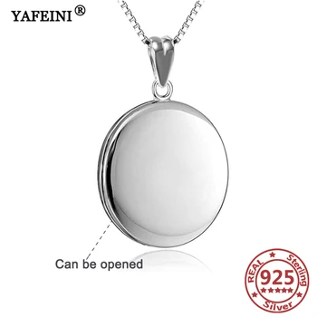 شراءYAFEINI 925 فضة صورة دائرية القلائد الفضة سلسلة صور المرأة مجوهرات 925 هدية عيد الحب هدايا عيد الأم
