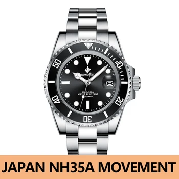 

Mens Automatic Mechanical Original Japan NH35A Movement Swim Watch 100M Waterproof Clock Automatic Sport Watches For Men 2020