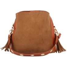 Модные женские сумки через плечо с эффектом потертости, новинка, винтажная Высококачественная сумка-мешок с кисточками, Ретро сумка через плечо