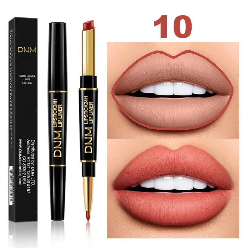 Lip Makeup Set 1PC Waterproof Matte Lipstick Pencil Lip Liner Makeup Contour Tint Sexy Red Lasting Moisturizing Makeup Contour Cosmetics TSLM2 for lip makeup set