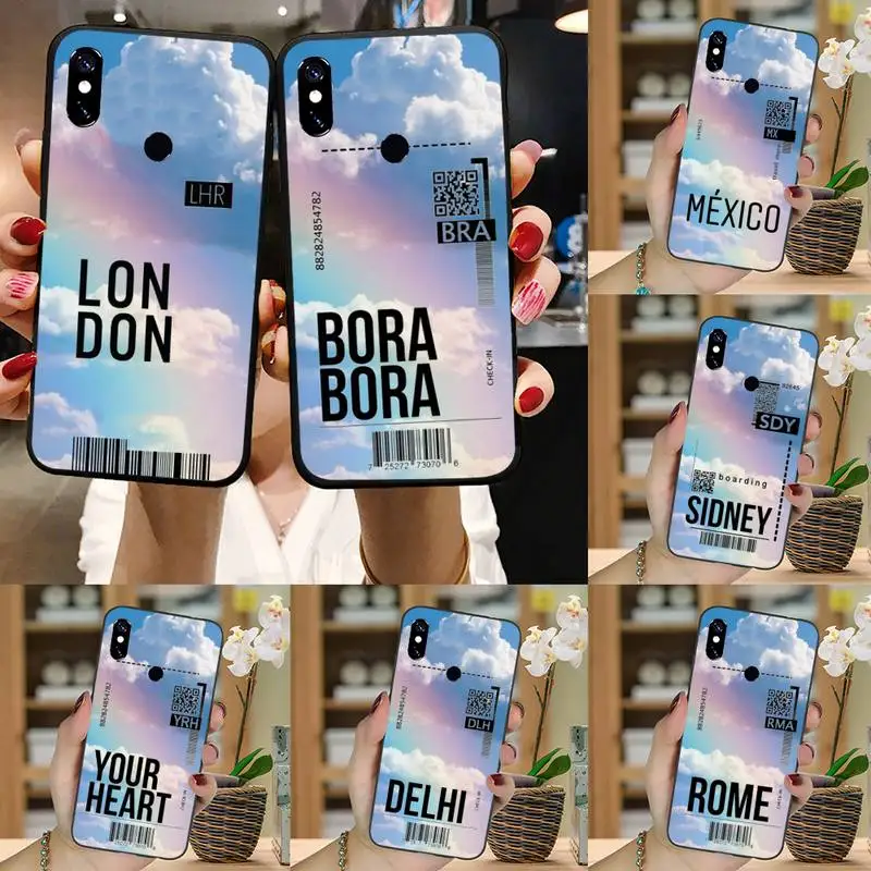

Rainbow Sky air Ticket Phone Case For Xiaomi Mi A1 A2 5 6 6PLUS 8 9 SE Lite MIX 2 2S MAX 2 3 Pocophone F1