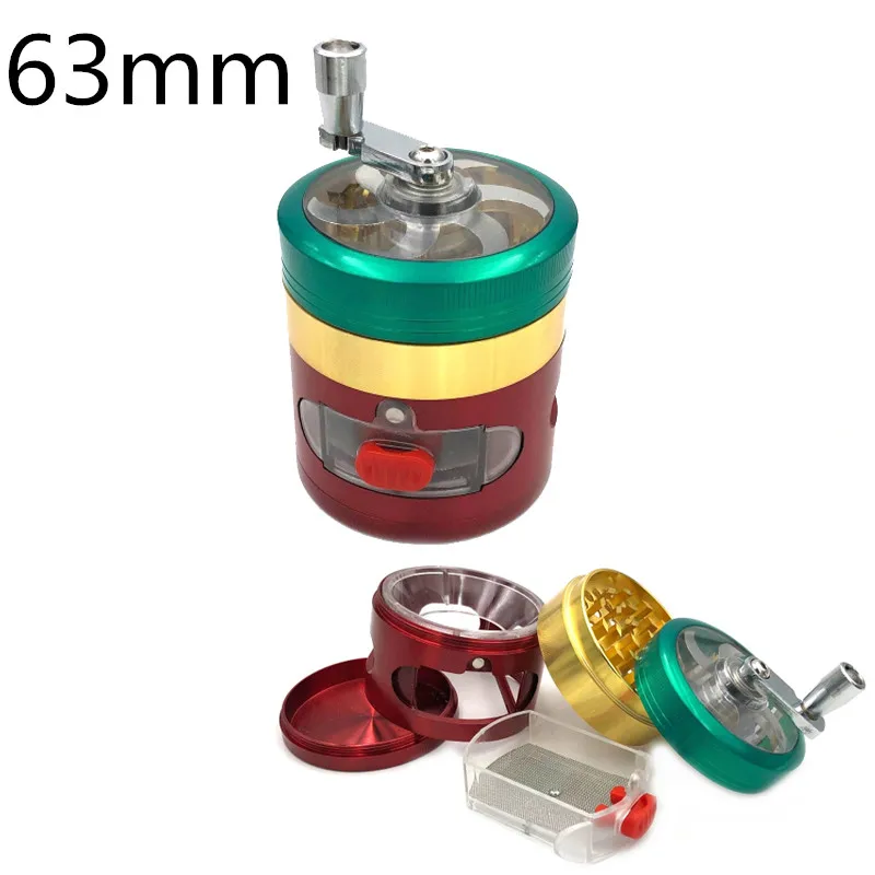 Tobacco Grinder Pipe-Accessories Smoke-Cutter Herbal-Herb Smoking Gold Spice 63mm-Alloy