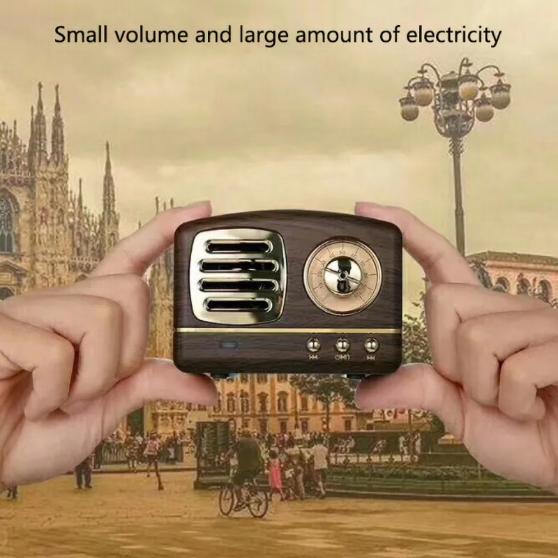 Портативная bluetooth колонка в ретро стиле мини беспроводной громкий динамик Поддержка U диск TF карта HD звук низкий уровень шума