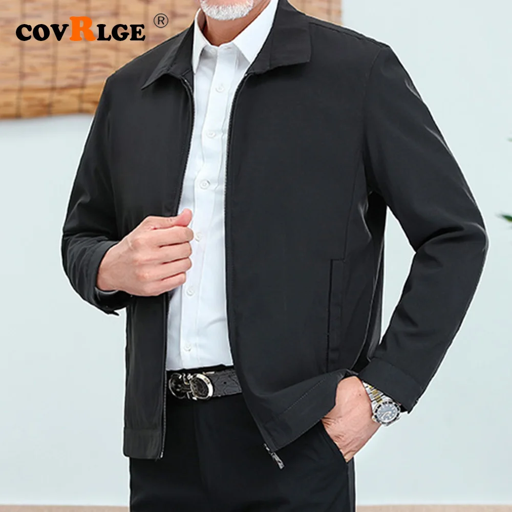 Covrlge New Arrival Fashion Thin Slim Fit Jacket Men's Casual Lapel Jacket Men's Spring Autumn Coat Male Plus Size 5XL MWJ215