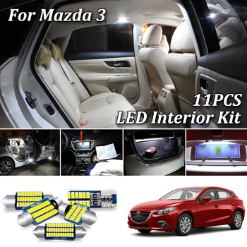 

11Pcs White Canbus LED Interior Car Light For Mazda 3 BK BL BN BM LED Interior Map Light Dome Lamp License Plate Bulb 2004-2020