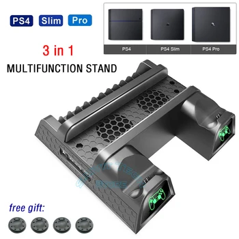 

PS4/Slim/Pro Vertical Stand Cooling Fan Cooler&Dual Controller Fast Charging Station&Disc Storage Holder for SONY P4/Slim/Pro