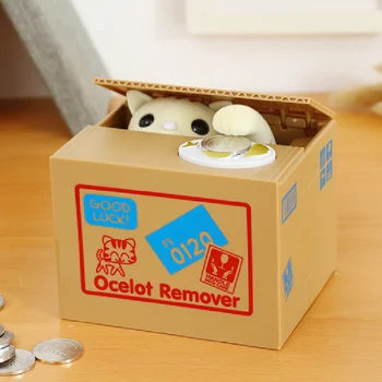 

Cartoon Electronic Money Boxes Cat Coin Piggy Bank Children Cash Safety Deposit Box Kids Toys Gifts for Friend Desktop Ornaments