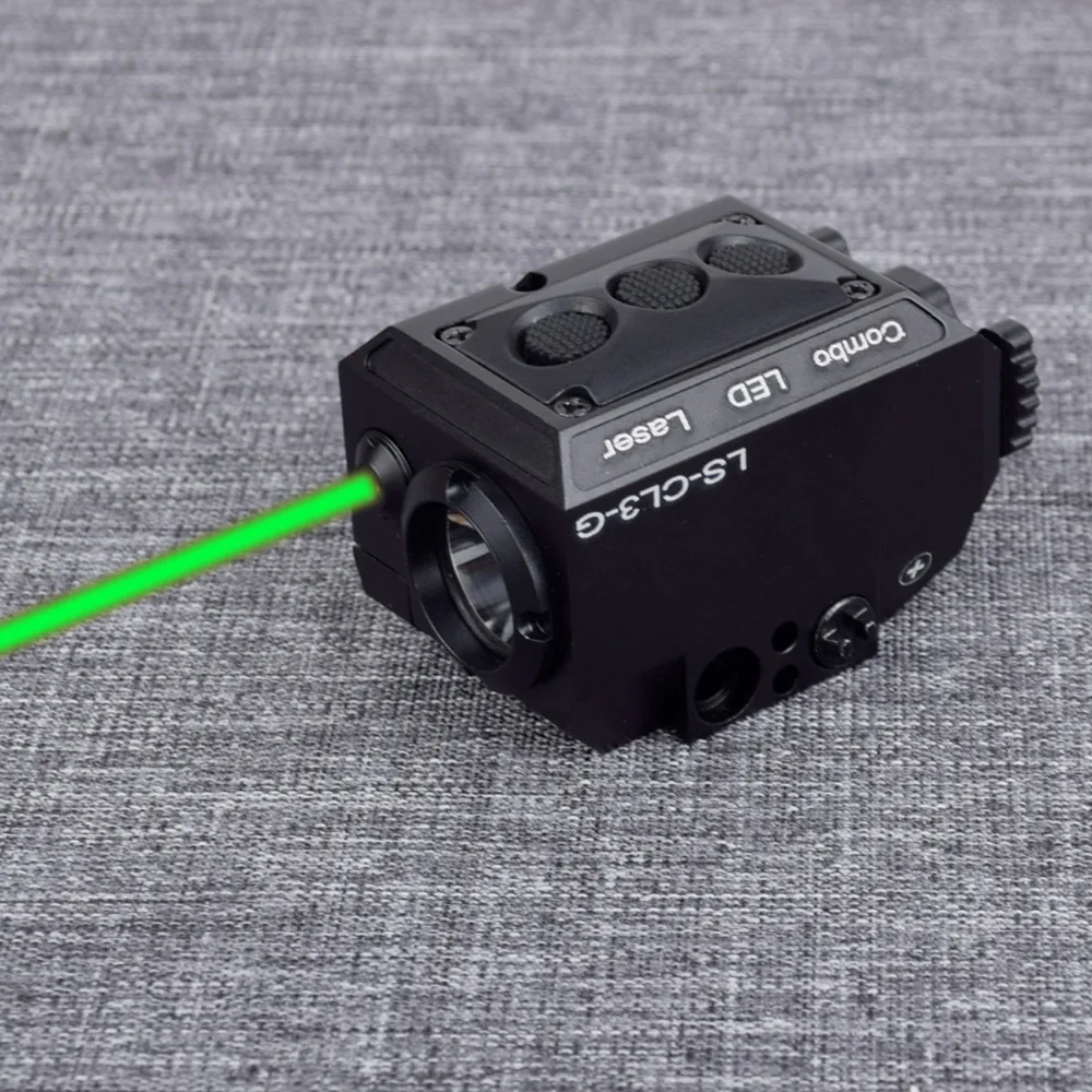 Combo Tactical Weapon Flashlight + Red/Green Laser Sight For Pistol Gun Rifle Self Defense Hunting With Picatinny Rail