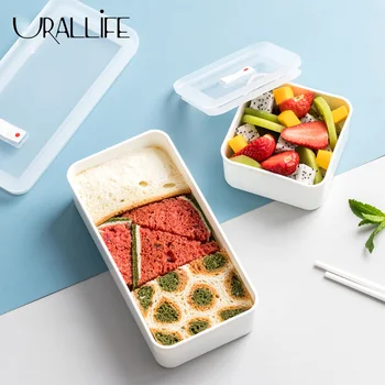 

Urallife 400ML/900ML Lunch Box Portable Food Meat Rice Container Microwave Refrigerator Use Kitchen Storage Box With Sealed Lid