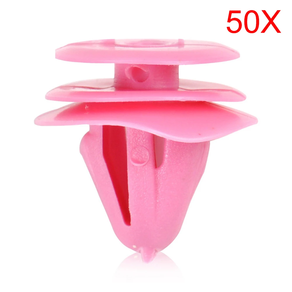 

50Pcs Pink Nylon Trim Panel Fastener Rivet Retainer Clips For Hyundai Elantra Sonata Tucson Kia Optima Sportage 82315-27000 D27