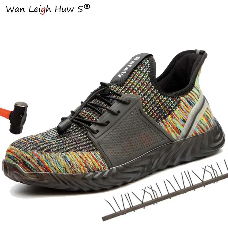 

2019 New Fashion Sneakers Work Shoes Lightweight Outdoor Breathable Men Steel Toe Industrial & Construction Work Safety Boots