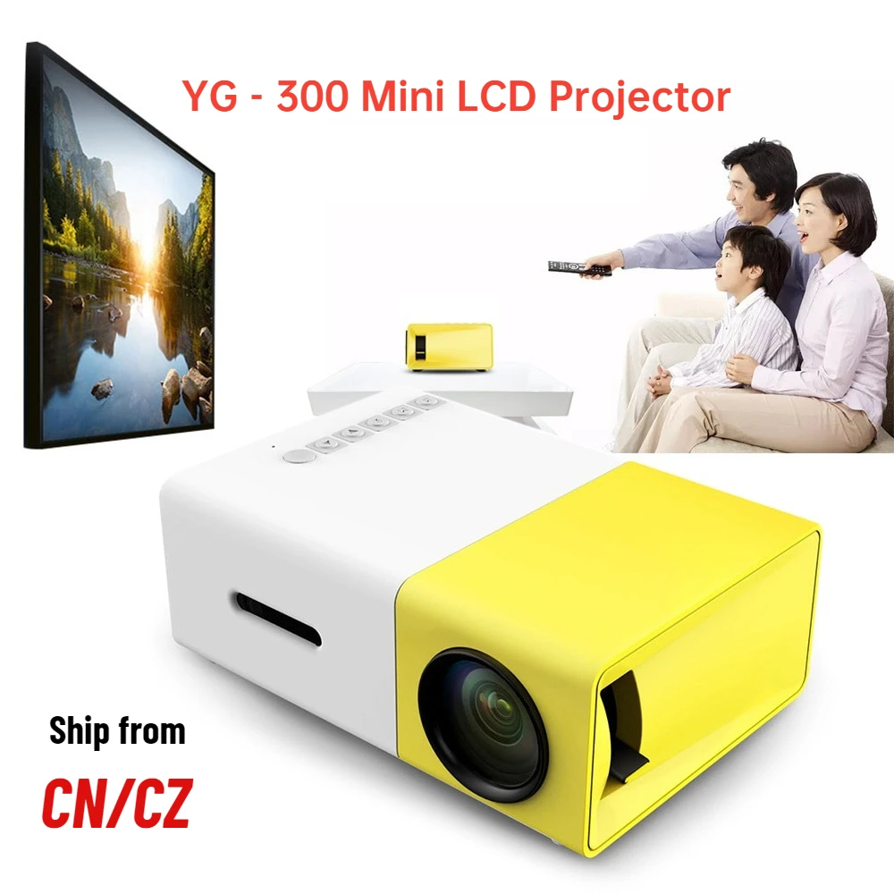 YG300 YG 300 Мини ЖК проектор Full HD видео светодиодный 600LM 320x240 1080P мини для домашнего