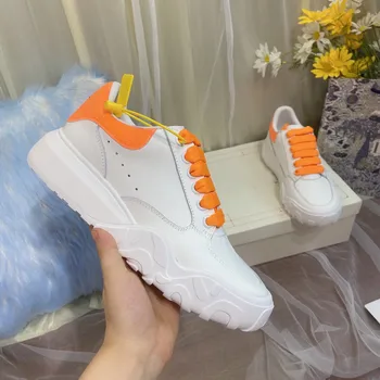 

Chunky Sole Sneakers for Women Platform Casual Shoes Lace Up Shallow Mixed Color 2020 Luxury Brand Fashion Designer Ladies Shoes