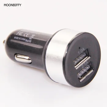 

MOONBIFFY Universal Smart Fuse Circuit-Breaker Protection Dual USB Port 5V 2.1A 1A Car Charger For Mobile Phones Tablet PC
