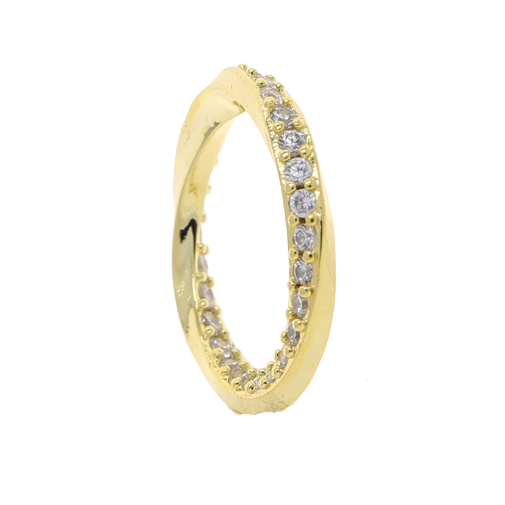 Twist Band Ring Pave 5A Cubic Zirconia Gioielli Da Dito Di Alta Qualità