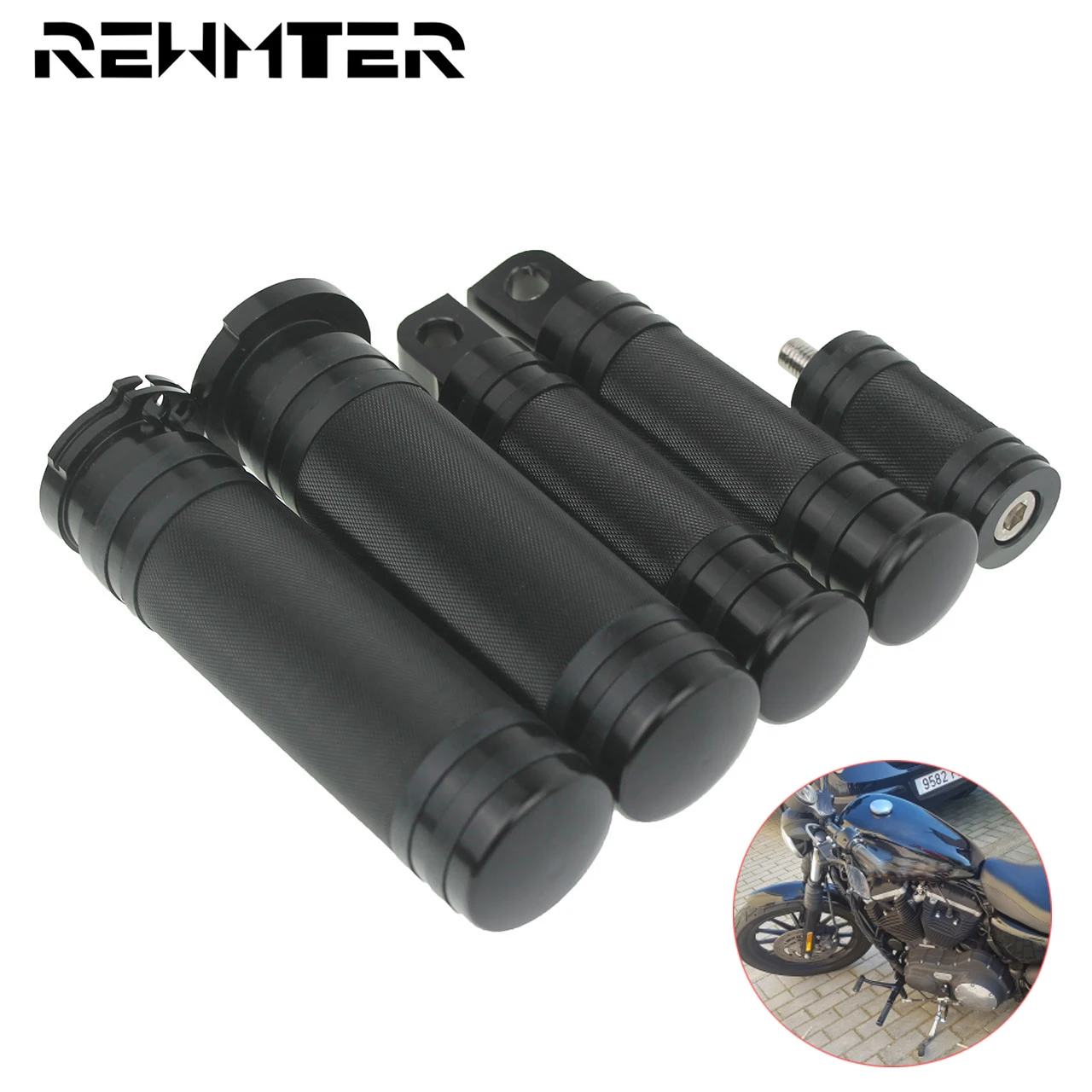 

Motorcycle 1"25mm Hand Grips+FootPegs Footrest +CNC Shifter Nail Pegs For Harley Sportster Touring Softail Dyna Road Glide FLH