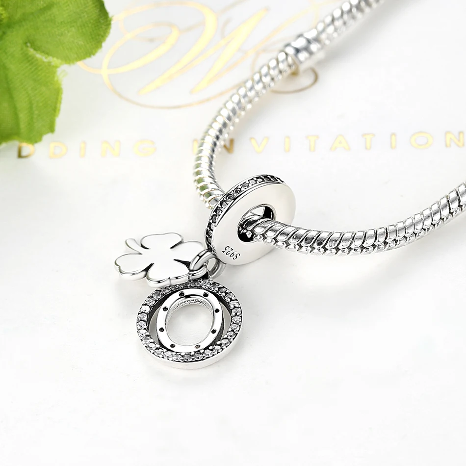 Аутентичные бусины из стерлингового серебра 925 очарование счастливый день Люкс