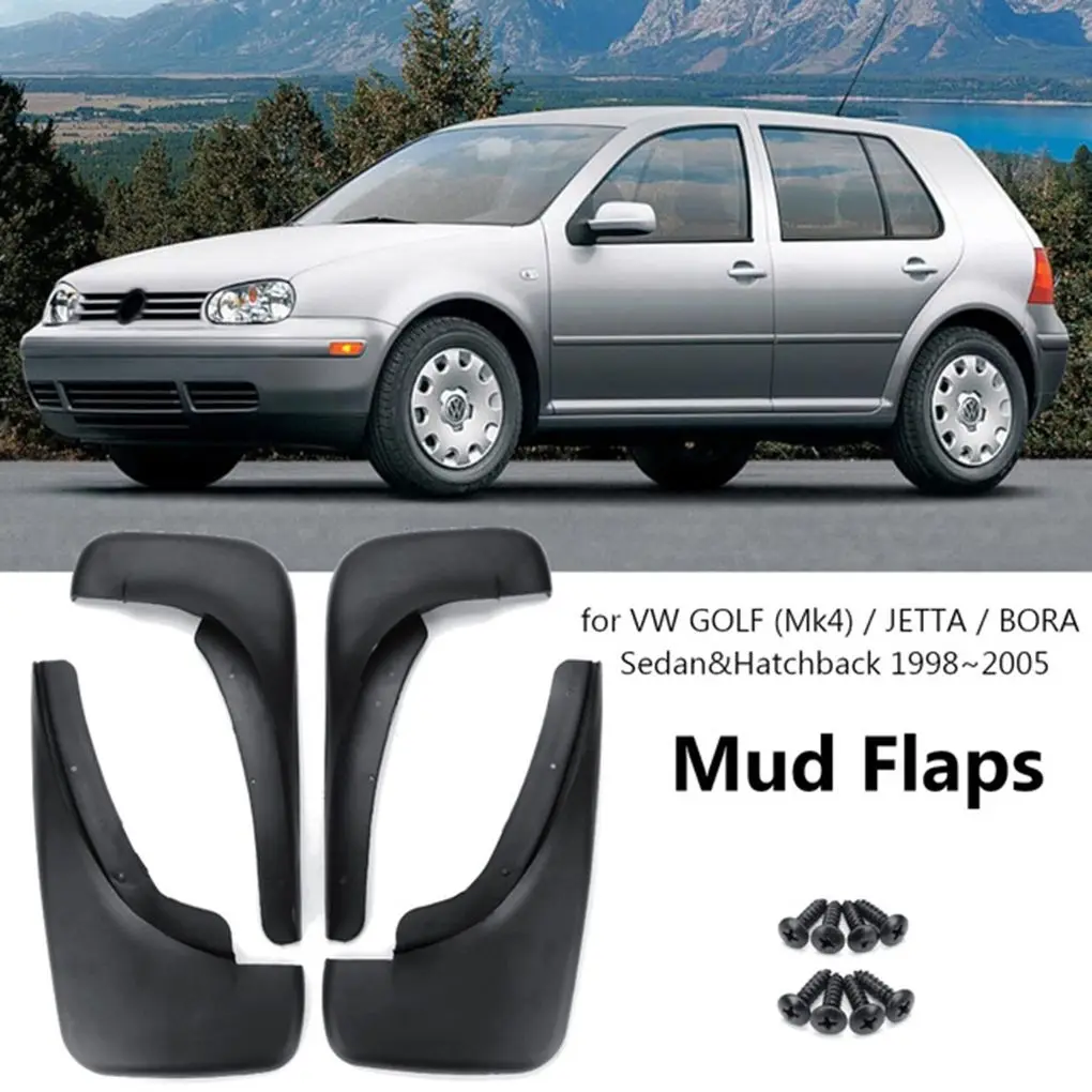 

Replacement For Golf Mk4 Bora 1998-2005 Car Front Rear Mud Flaps Splash Guards Fender Mudguard Set