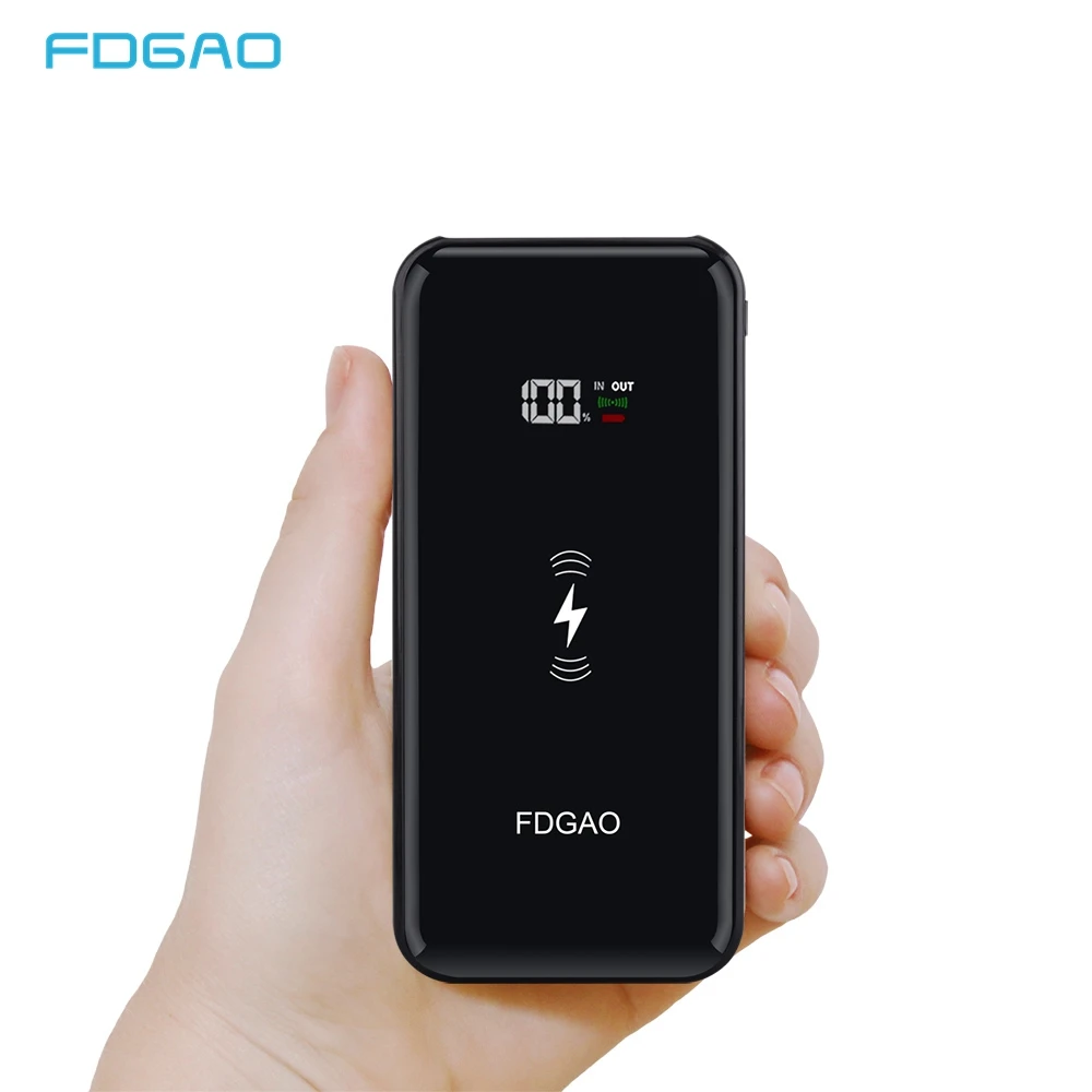 

FDGAO Qi Wireless Charger Power Bank For iPhone XS Max XR X 8 Plus Dual USB Fast Charging Pad for Samsung S10 S9 S8 Note 10 9 8