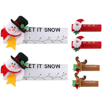 

Christmas Fridge Handle Covers Santa Claus Microwave Oven Dishwasher Door Handle Cover Xmas Christmas Party Decor