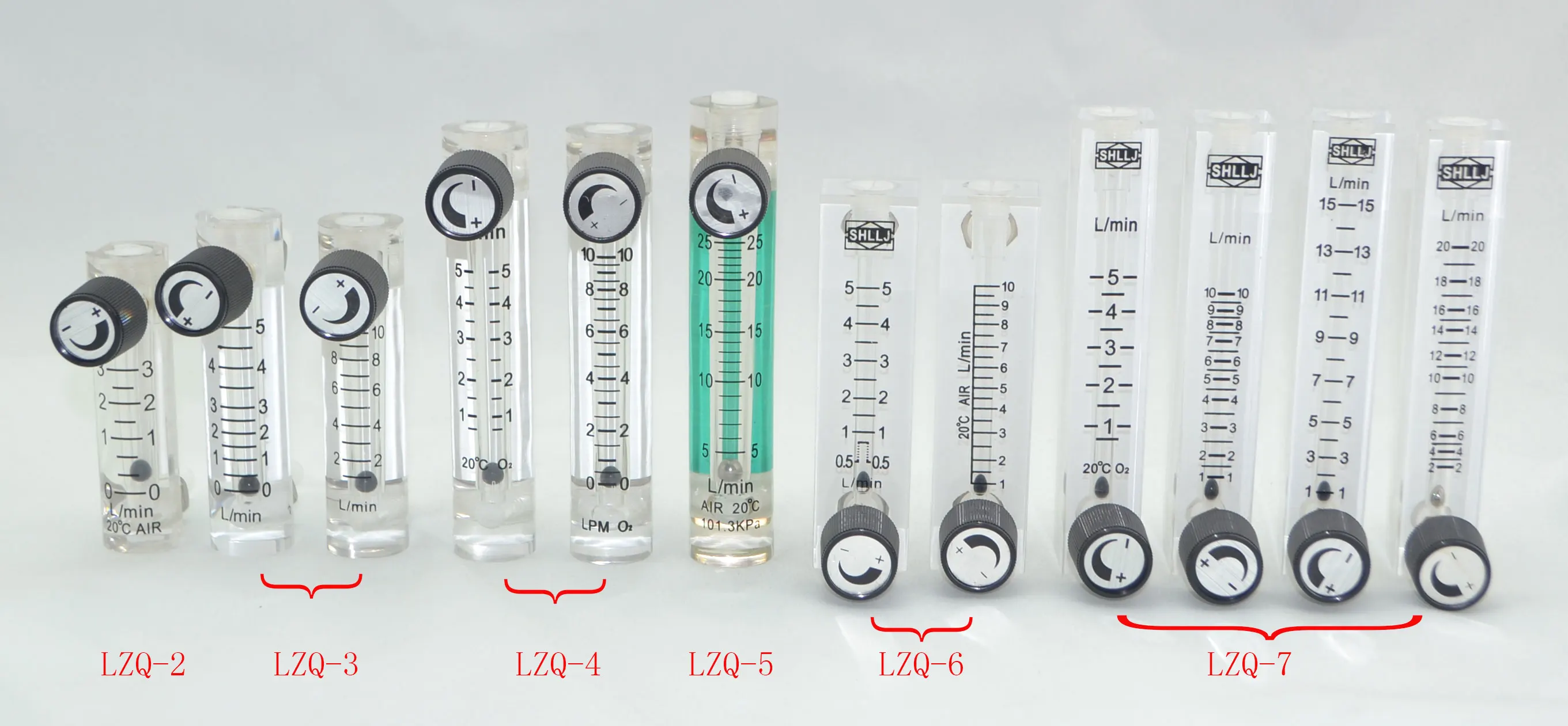 LZQ-6,7 Acrylic Air Flow Meter (H = 120mm Gas Flow Meter) with Control Valve for Oxygen Conectrator It Can Adjust