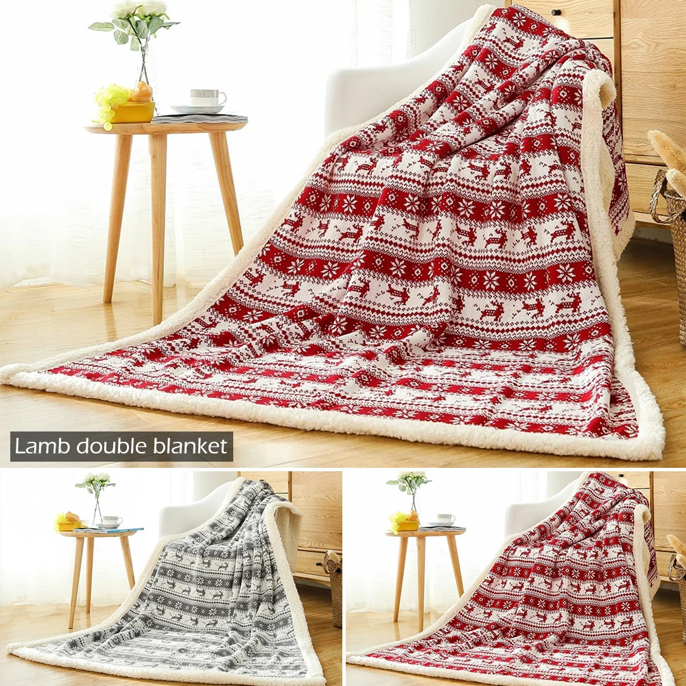 Скандинавском стиле, утолщенное трикотажное одеяло, Двухслойное шерпа, плюшевое Флисовое одеяло для кровати, дивана, вязаное одеяло s