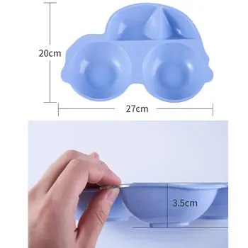 

Car Shape Child Partition Dinner Plate Wheat Straw Bowl Tableware