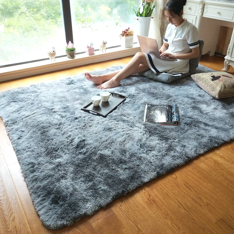 Модный серый гостиной настольный коврик для чая градиент цвета спальни современный простой полный ковер кровати