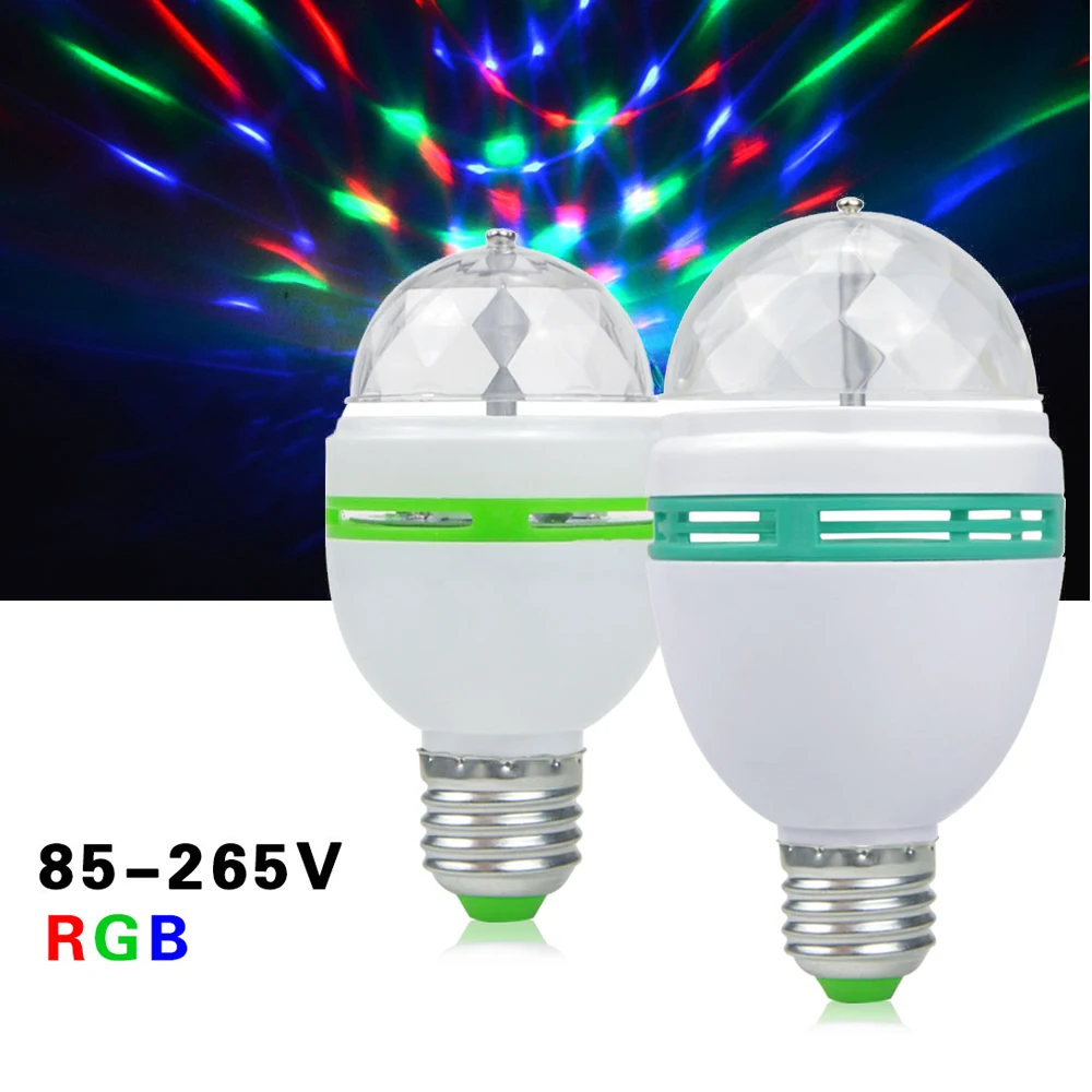 Smart Auto Rotating RGB DJ Bulb LED Stage light E27 3W 6W AC110V-220V Home Party Disco lamp Dance Entertainment Decor lighting |