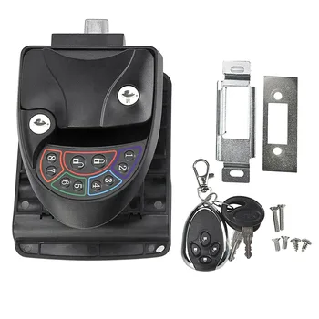 

Remote Control Latch Handle Knob Metal Anti Theft Keyless Entry Camping Trailer Password With 2 Keys Keypad RV Door Lock Caravan