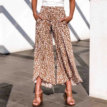 

Summer women's pants casual printed wide-leg pants