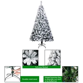

7ft Pvc Flocking Christmas Tree 1300 Branches Automatic Tree Festival Party Room Decorations Outdoor Garden