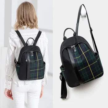 

DAI.MM Fashion Oxford Cloth waterproof Backpack Schoolbag Shoulder Purse for women girls British style personalized Backpack