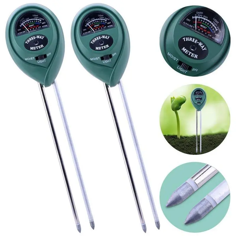 

2 Packs 3-In-1 Soil Moisture Light And Ph Acidity Tester Plant Tester Indoor Outdoor Soil Moisture Sensor Meter Plant Care Hygro
