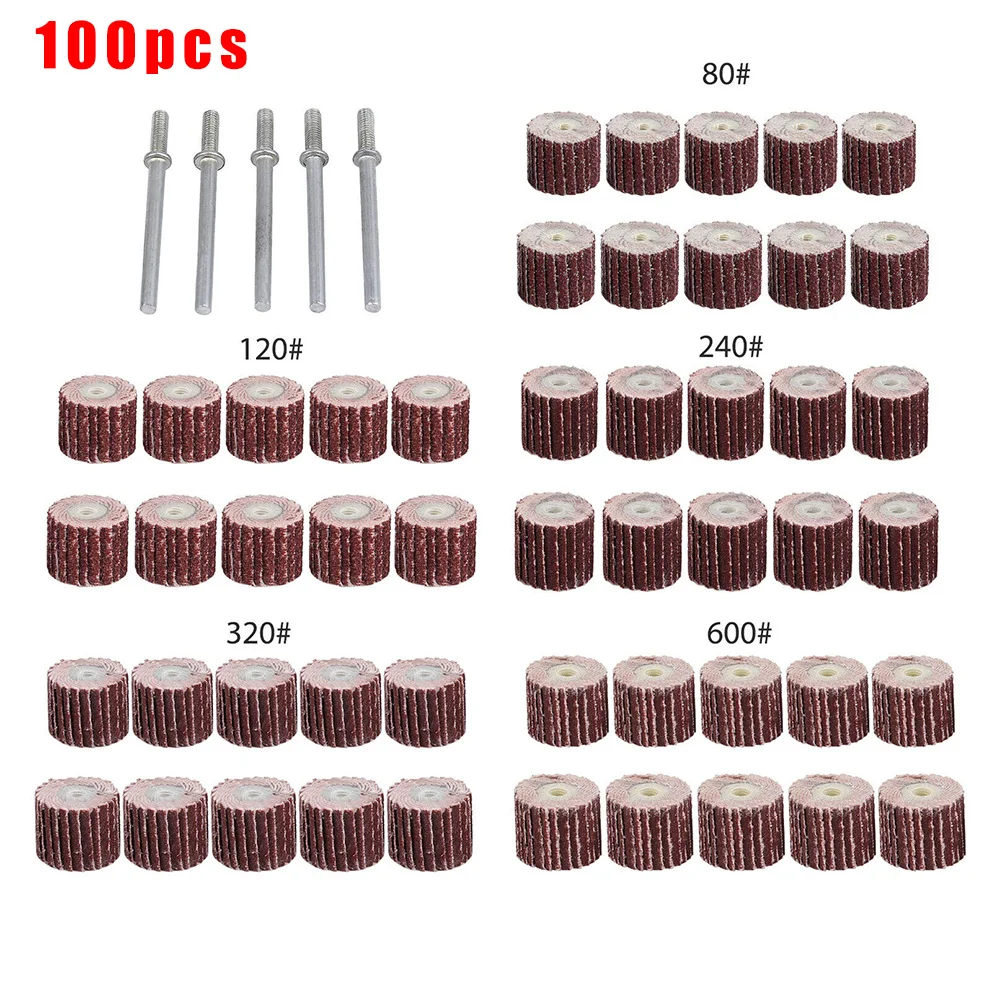 

50/100pcs 80-600 Grit Sanding Flap Wheel Disc Abrasive Sandpaper Polishing Tool