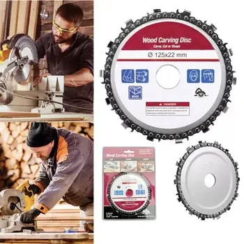

5 Inches Grinder Disc and Chain Fine Abrasive Cut Chain Carver Attachment for Angle Grinder(Grinder Disc + Paper Card Packaging)