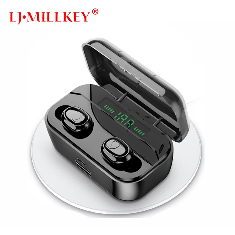 

TWS 5.0 Bluetooth 8D Stereo Earphone Wireless Earphones IPX7 Waterproof Earphones LED Display Smart Power Bank YZ283