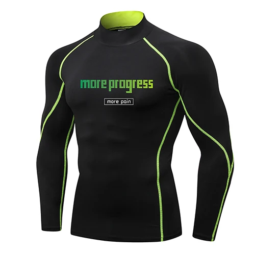 Hot Vegas Golden Knights Turtleneck gym shirt Long Sleeve Fitness Running Shirt Sportswear Workout Rashgard Sport Shirt Men - Цвет: green line logo2