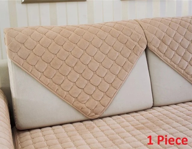 khaki 1pcs Плюшевый стекающийся современный кофейный чехол для дивана, комбинированный набор полотенец для дивана, плед, нескользящий чехол для дивана, чехол для гостиной - Цвет: khaki 1pcs