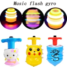 Мультфильм Музыка Гироскоп флеш-Гироскоп светодиодный красочный свет в соответствии с запуском высокоскоростной вращения детские игрушки