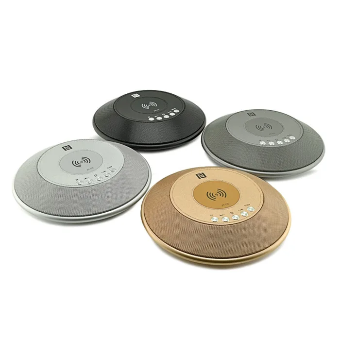 Беспроводной Bluetooth динамик QI Беспроводное зарядное устройство с fm-радио NFC будильник для iPhone samsung FKU66