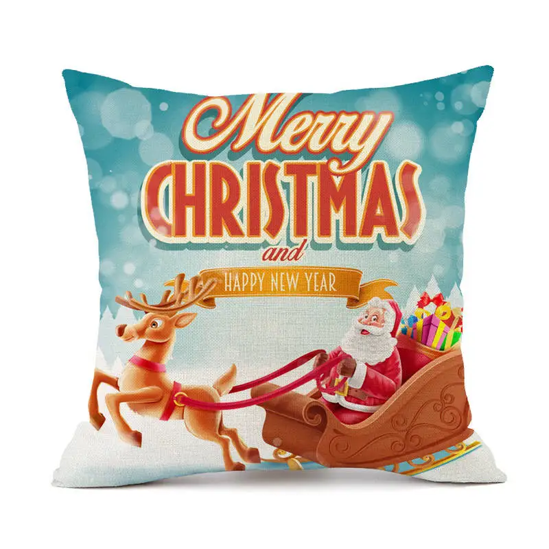 Merry Christmas подушка в форме Санта-Клауса чехол льняная снежинка снеговик олень декоративная наволочка Новогодняя Подушка 45*45 см
